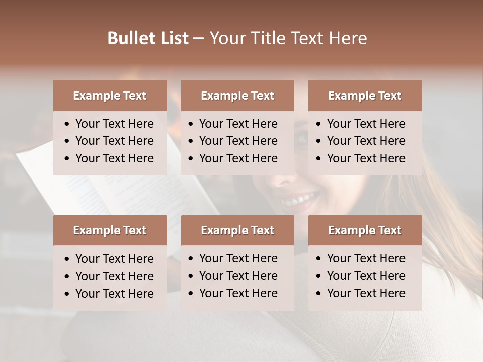 Brunette Cheerful Quiet PowerPoint Template