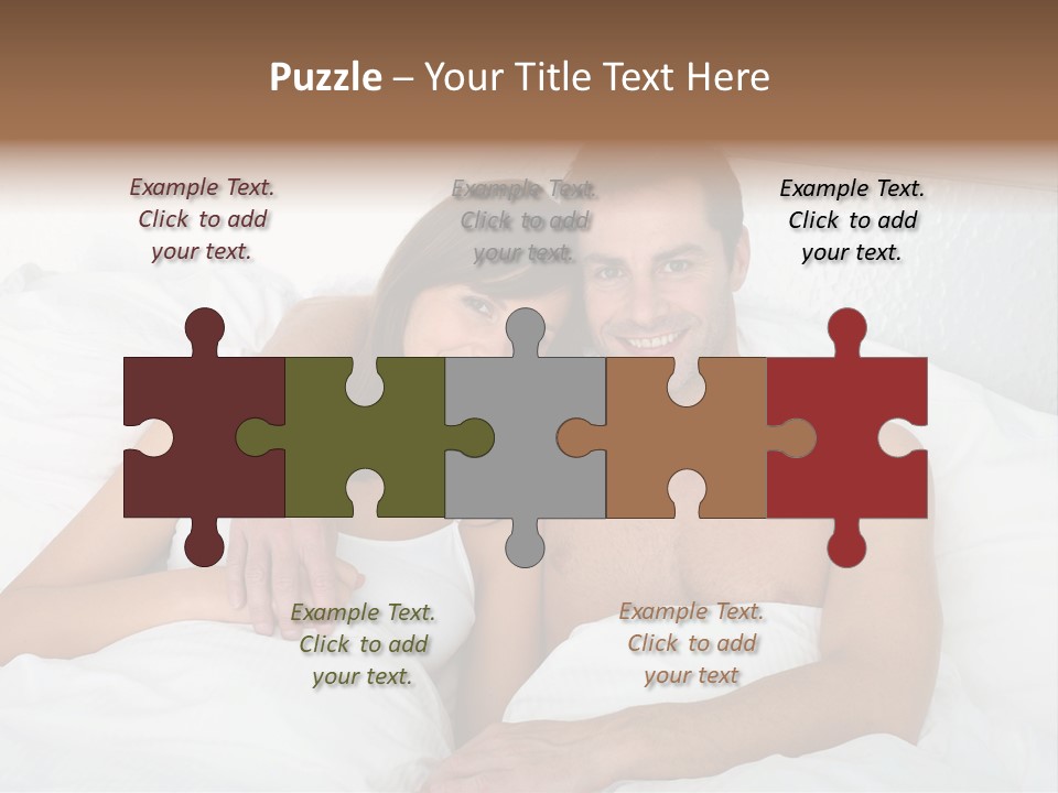 Hugging Caucasian Husband PowerPoint Template