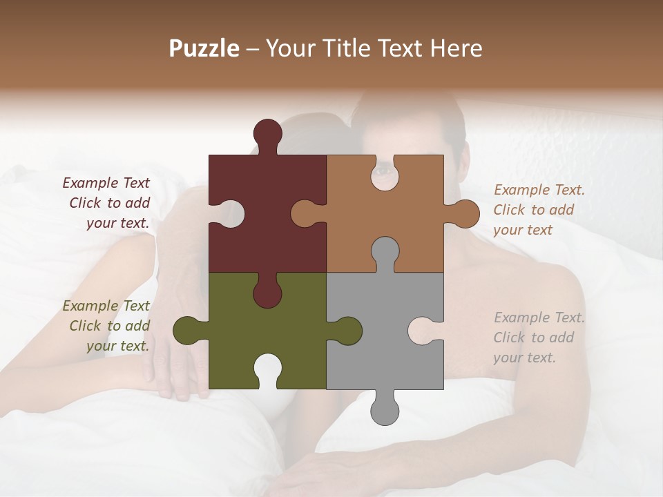 Hugging Caucasian Husband PowerPoint Template