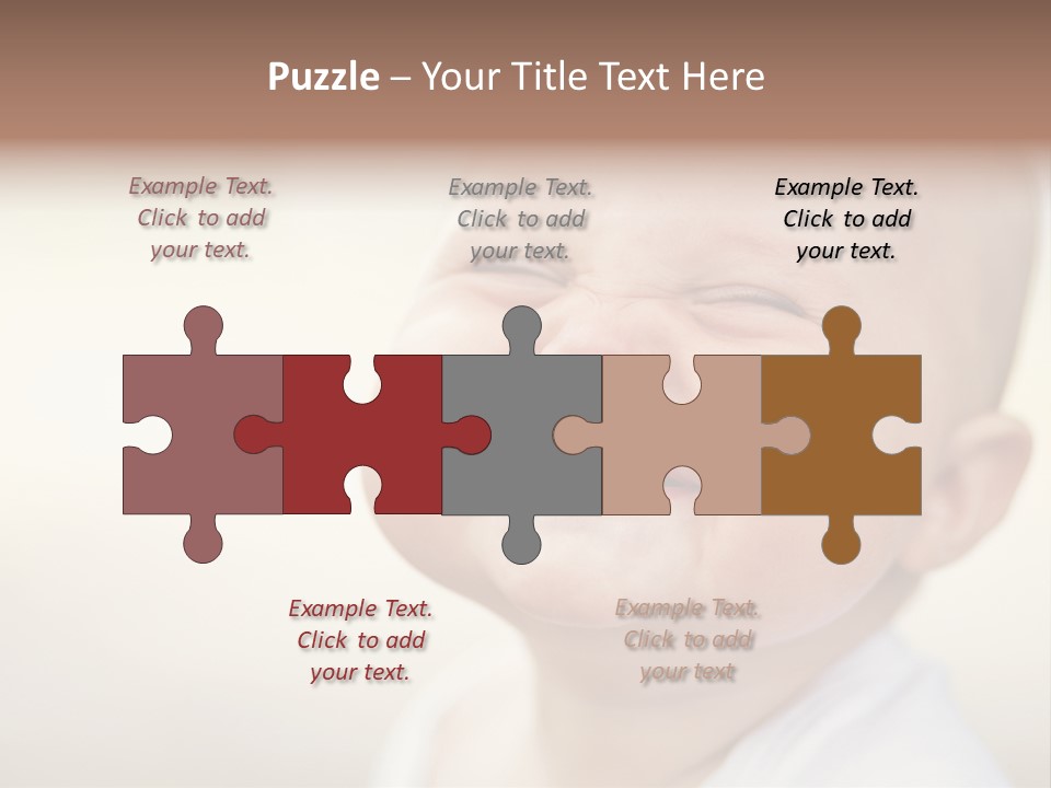 A Baby Laughing With His Eyes Closed PowerPoint Template