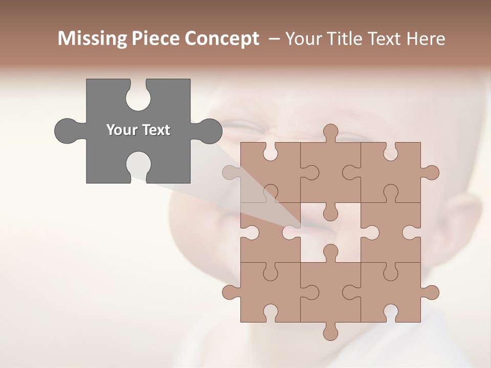 A Baby Laughing With His Eyes Closed PowerPoint Template