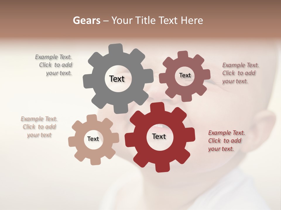 A Baby Laughing With His Eyes Closed PowerPoint Template