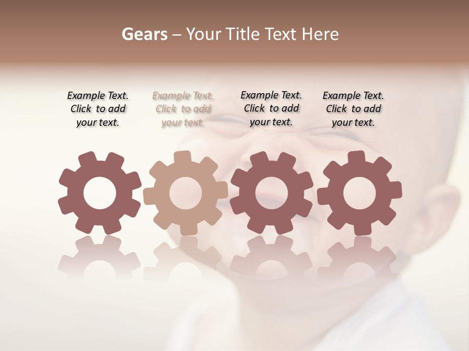 A Baby Laughing With His Eyes Closed PowerPoint Template