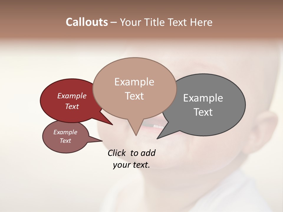 A Baby Laughing With His Eyes Closed PowerPoint Template