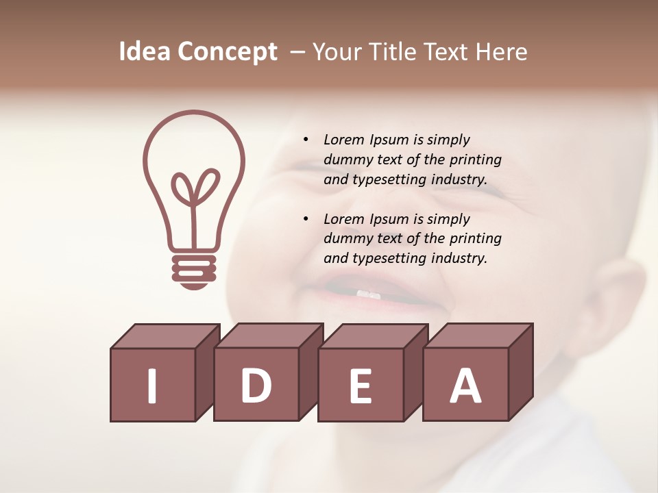 A Baby Laughing With His Eyes Closed PowerPoint Template