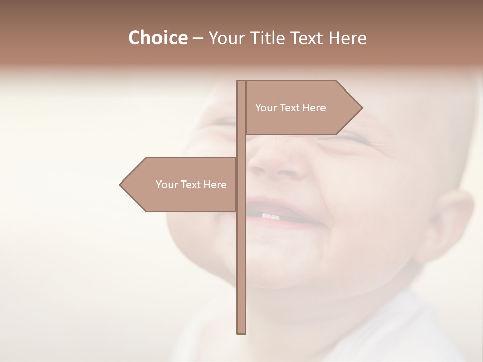 A Baby Laughing With His Eyes Closed PowerPoint Template