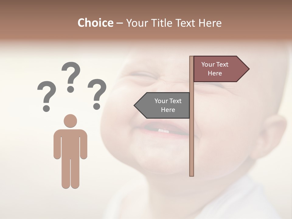 A Baby Laughing With His Eyes Closed PowerPoint Template