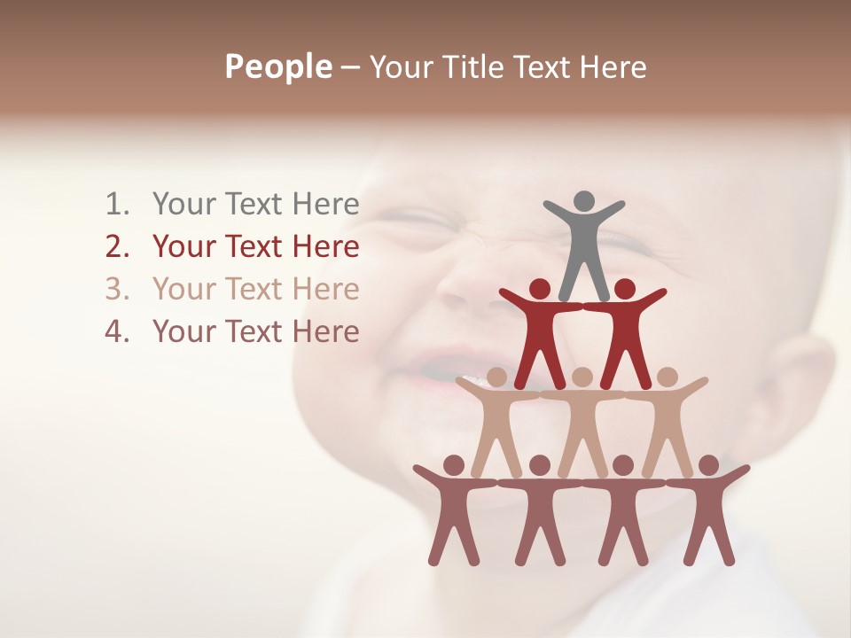 A Baby Laughing With His Eyes Closed PowerPoint Template