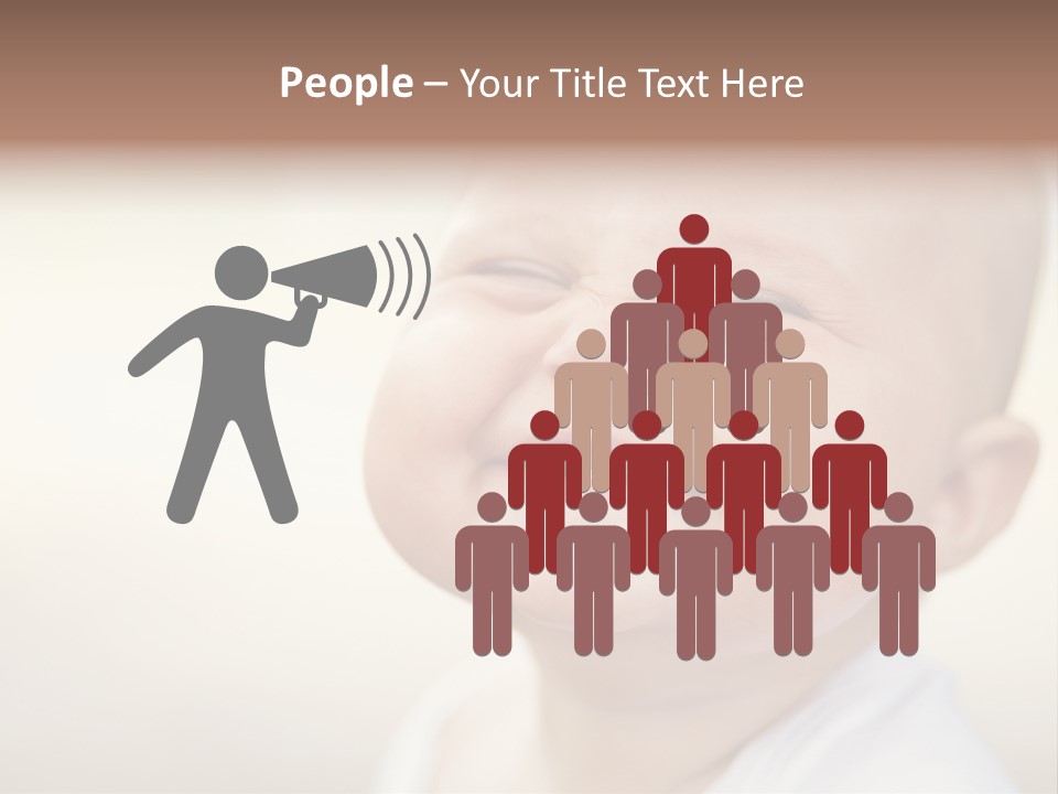 A Baby Laughing With His Eyes Closed PowerPoint Template