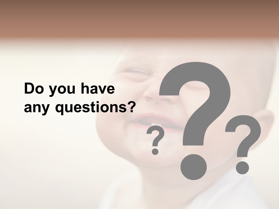 A Baby Laughing With His Eyes Closed PowerPoint Template