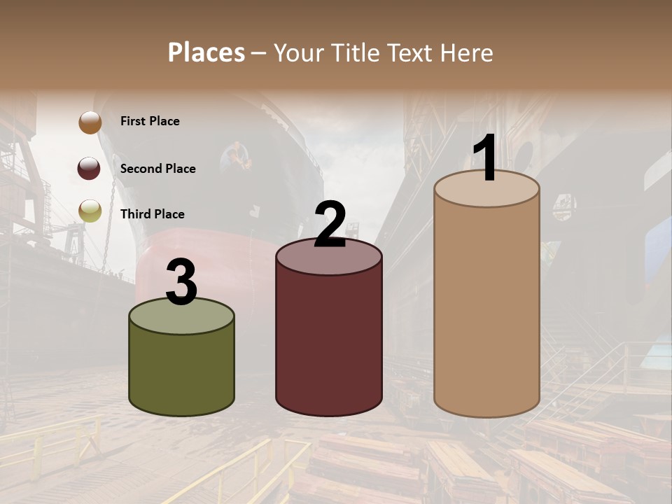 Freighter Drydock Harbor PowerPoint Template