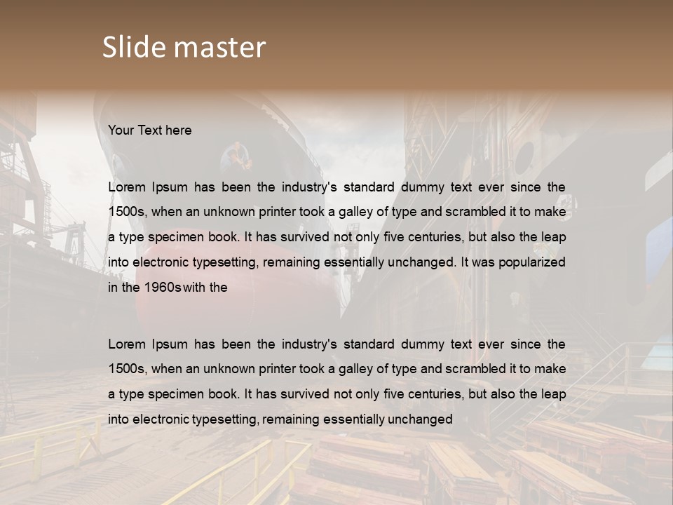 Freighter Drydock Harbor PowerPoint Template