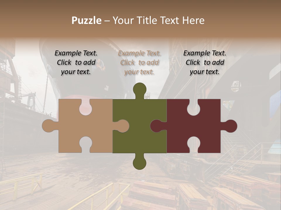 Freighter Drydock Harbor PowerPoint Template