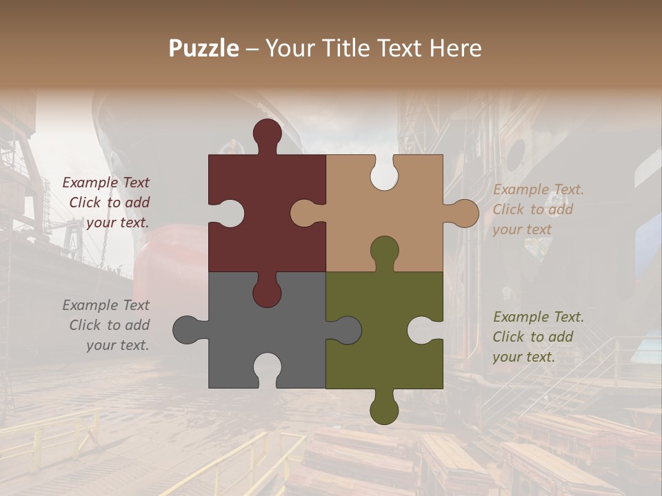 Freighter Drydock Harbor PowerPoint Template