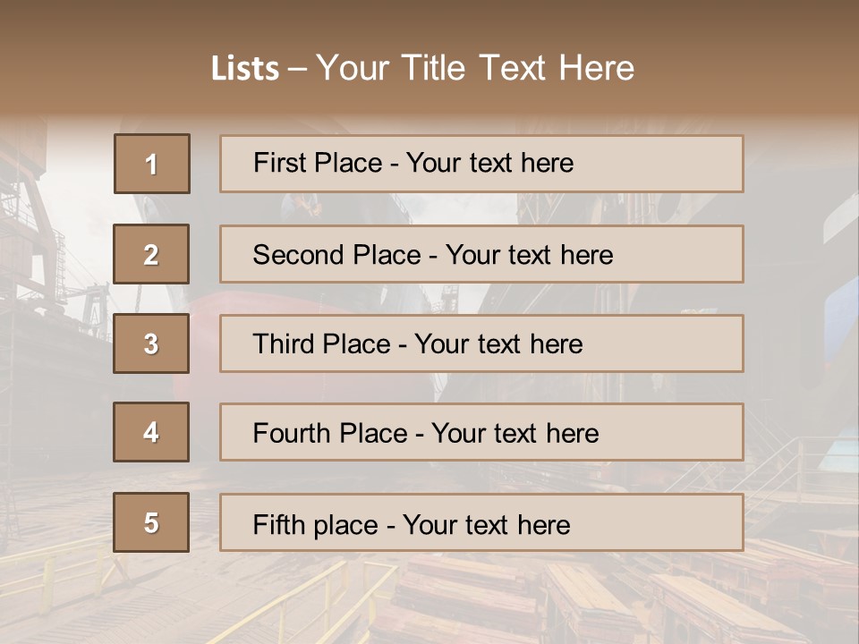 Freighter Drydock Harbor PowerPoint Template