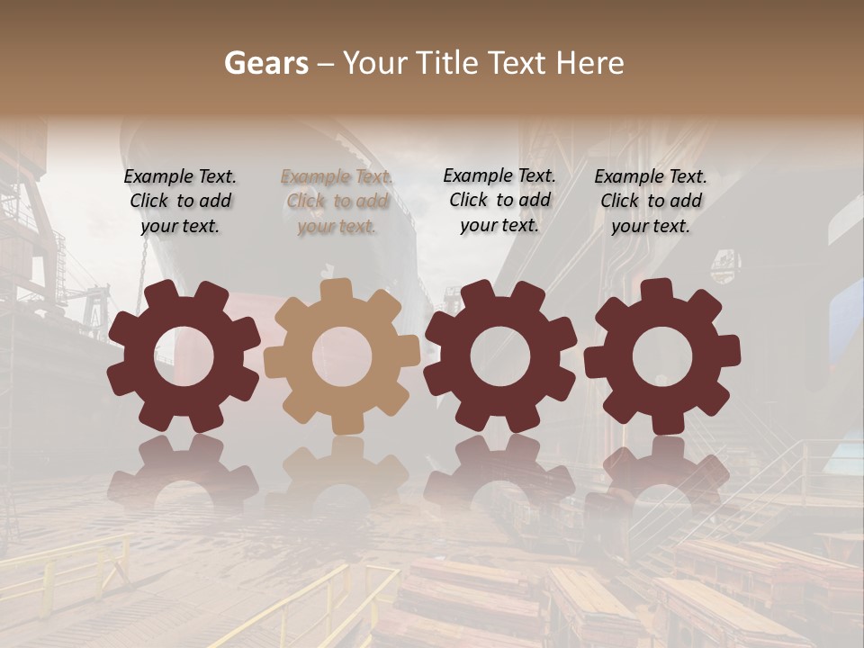 Freighter Drydock Harbor PowerPoint Template