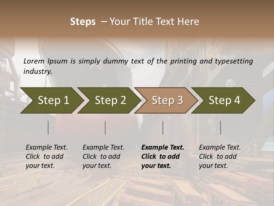 Freighter Drydock Harbor PowerPoint Template