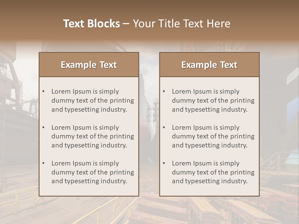 Freighter Drydock Harbor PowerPoint Template
