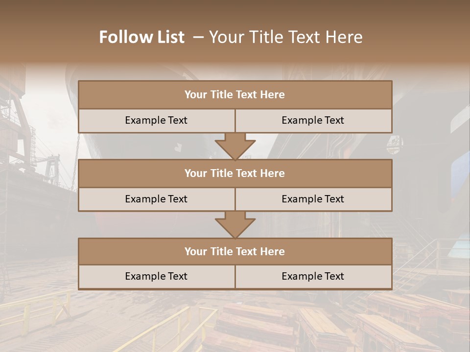 Freighter Drydock Harbor PowerPoint Template