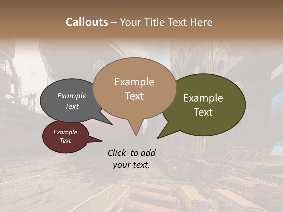 Freighter Drydock Harbor PowerPoint Template