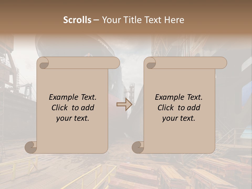 Freighter Drydock Harbor PowerPoint Template
