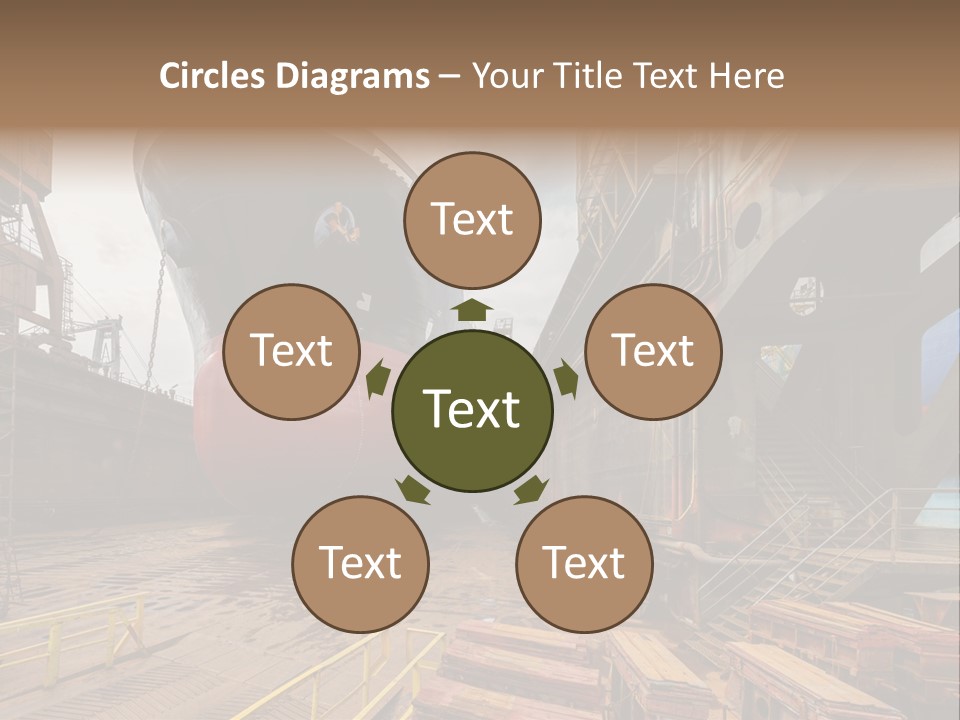 Freighter Drydock Harbor PowerPoint Template