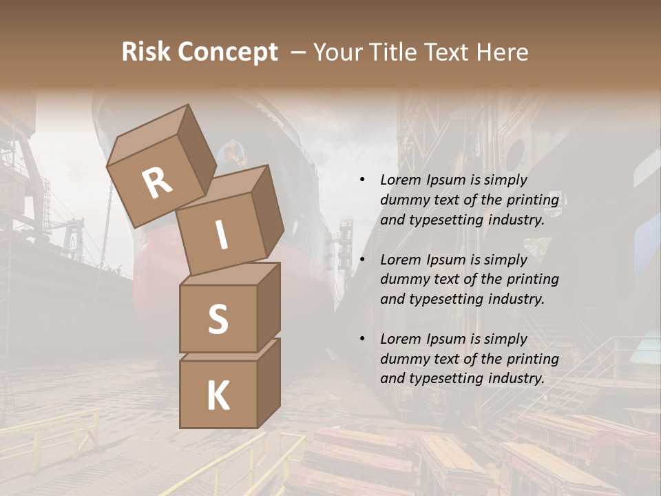 Freighter Drydock Harbor PowerPoint Template