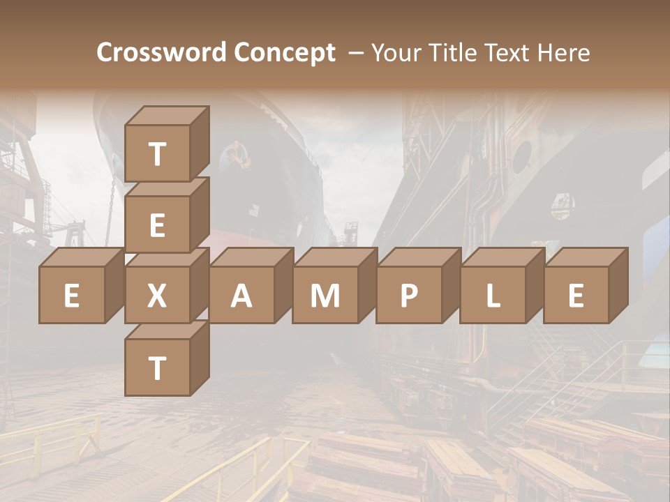 Freighter Drydock Harbor PowerPoint Template