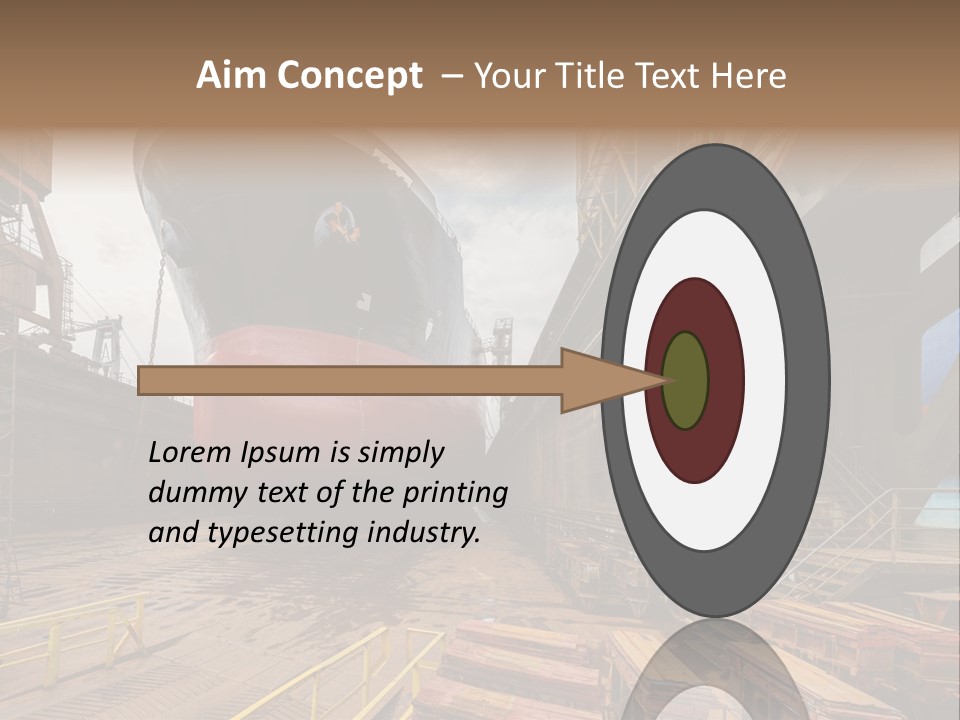 Freighter Drydock Harbor PowerPoint Template