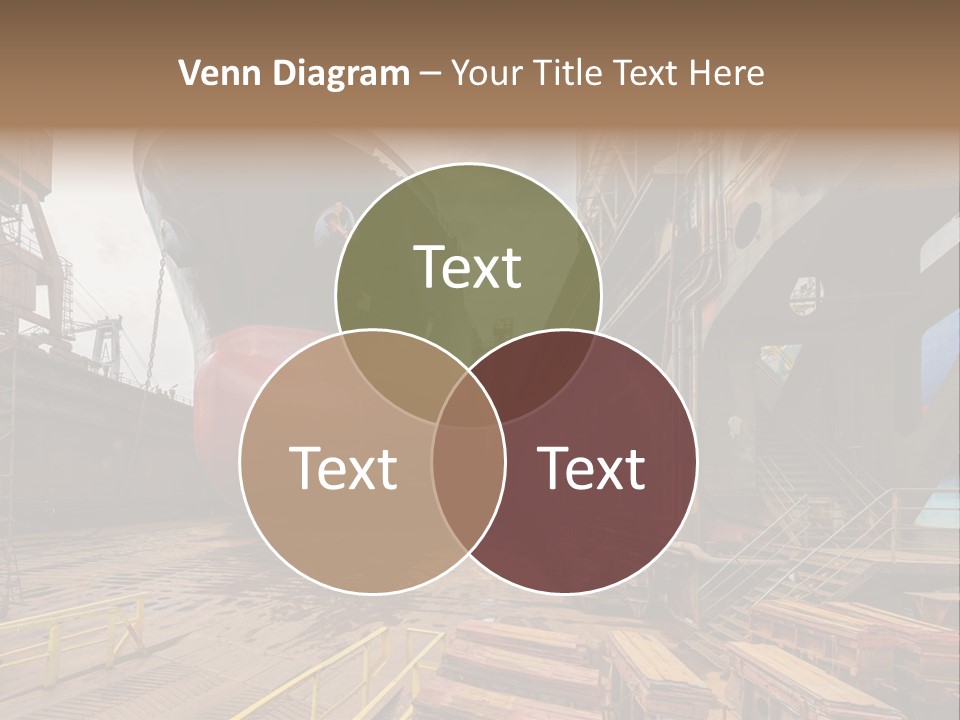 Freighter Drydock Harbor PowerPoint Template