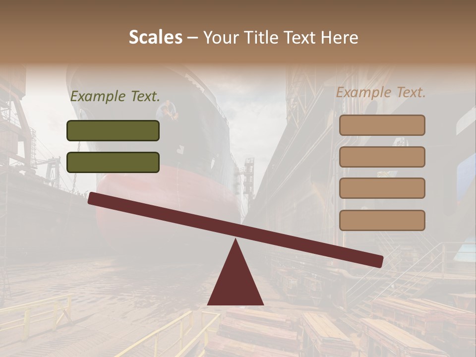 Freighter Drydock Harbor PowerPoint Template