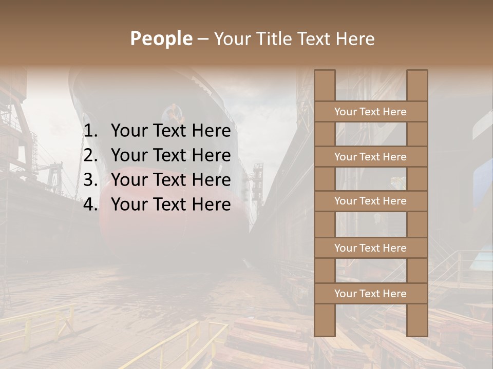 Freighter Drydock Harbor PowerPoint Template