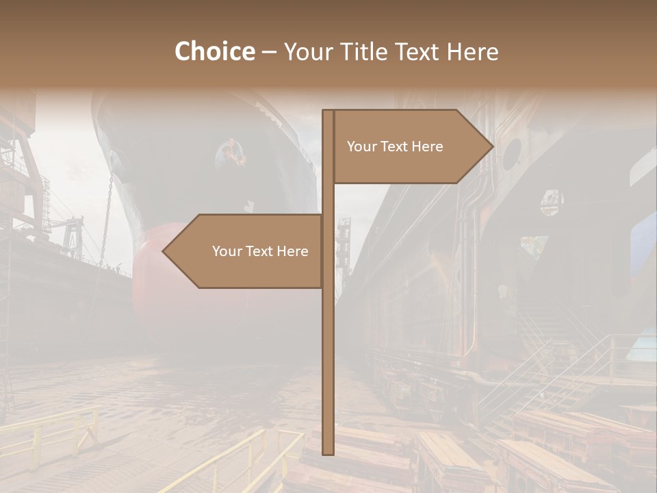 Freighter Drydock Harbor PowerPoint Template