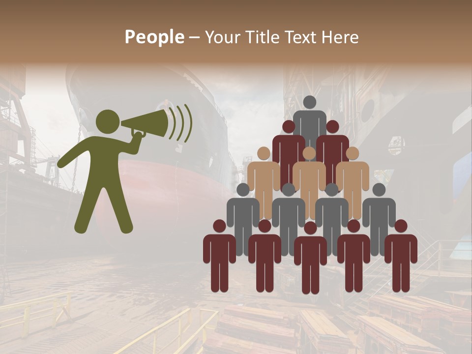 Freighter Drydock Harbor PowerPoint Template