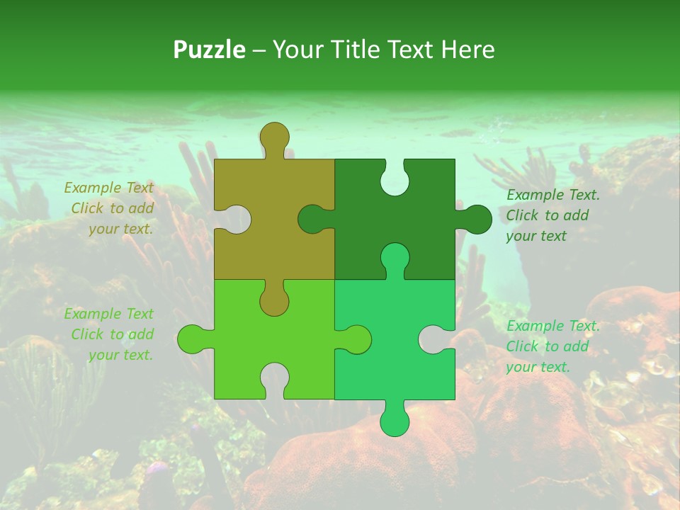 Barrier Reef Caribbean Sea Underwater Scene PowerPoint Template