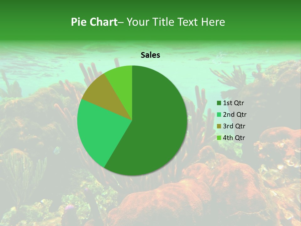 Barrier Reef Caribbean Sea Underwater Scene PowerPoint Template