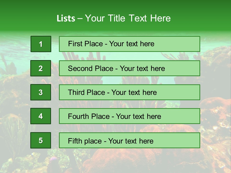 Barrier Reef Caribbean Sea Underwater Scene PowerPoint Template
