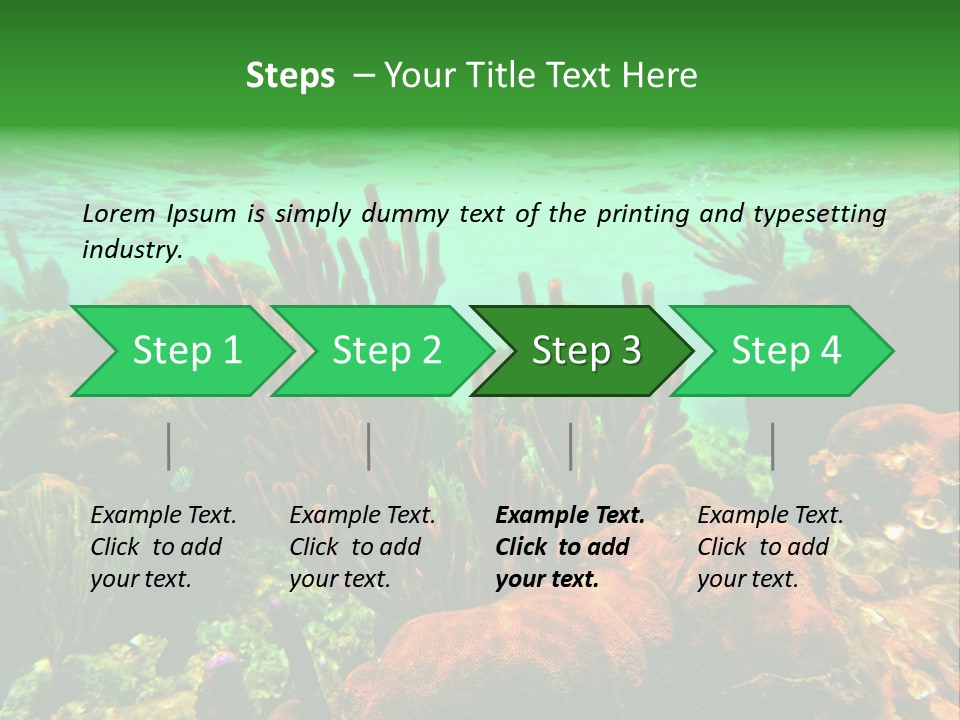 Barrier Reef Caribbean Sea Underwater Scene PowerPoint Template