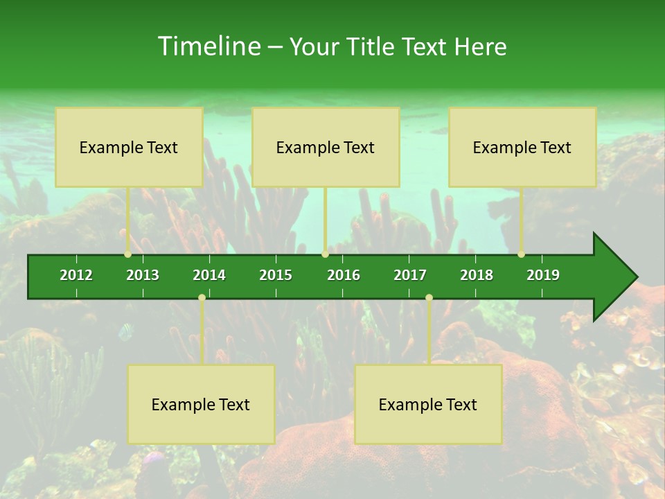 Barrier Reef Caribbean Sea Underwater Scene PowerPoint Template