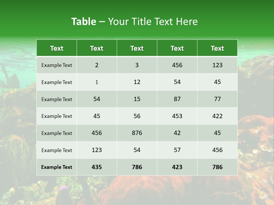 Barrier Reef Caribbean Sea Underwater Scene PowerPoint Template