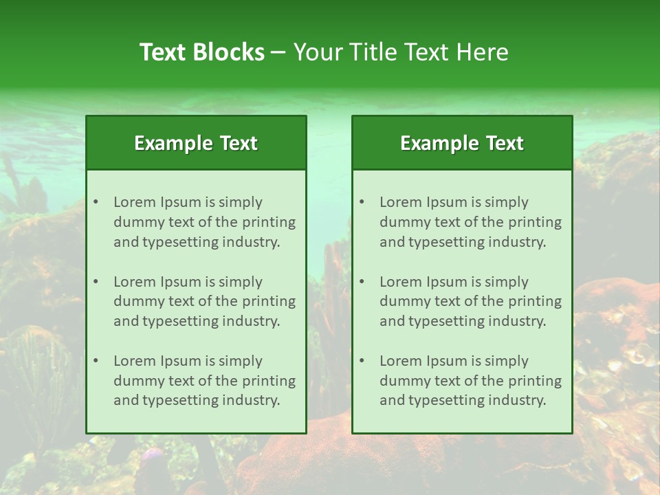 Barrier Reef Caribbean Sea Underwater Scene PowerPoint Template