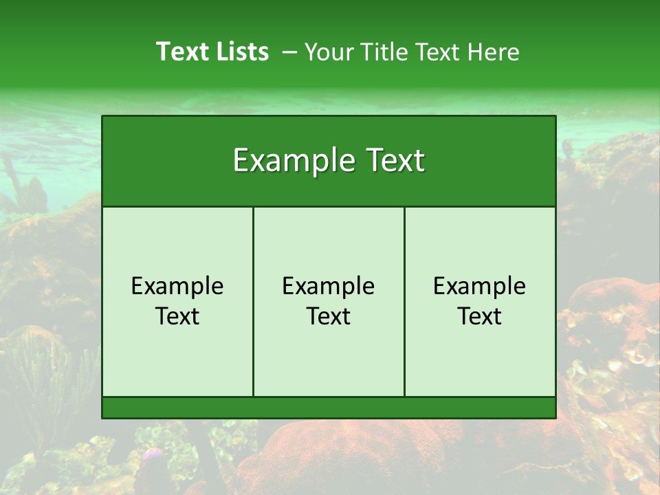Barrier Reef Caribbean Sea Underwater Scene PowerPoint Template