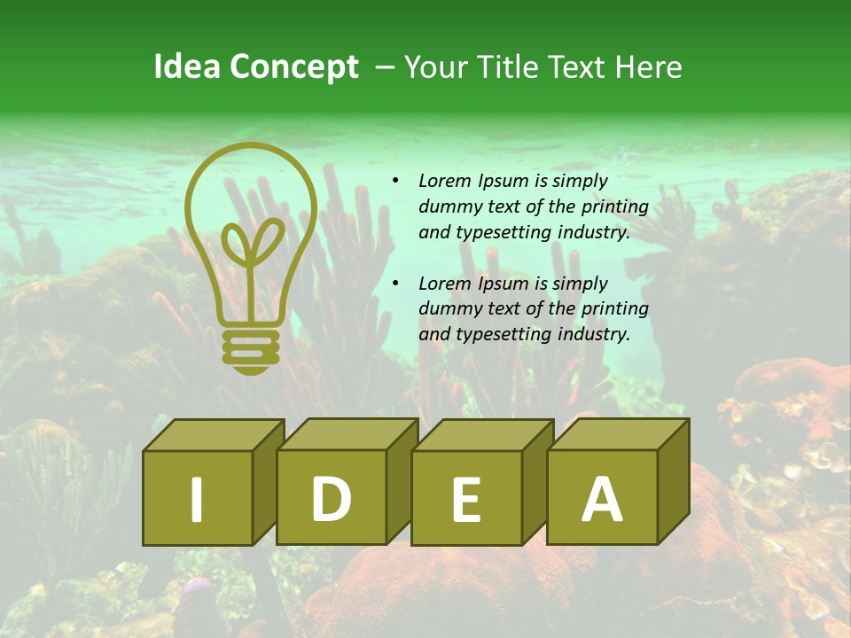 Barrier Reef Caribbean Sea Underwater Scene PowerPoint Template