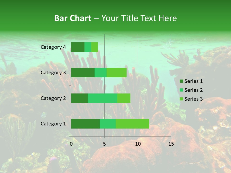 Barrier Reef Caribbean Sea Underwater Scene PowerPoint Template