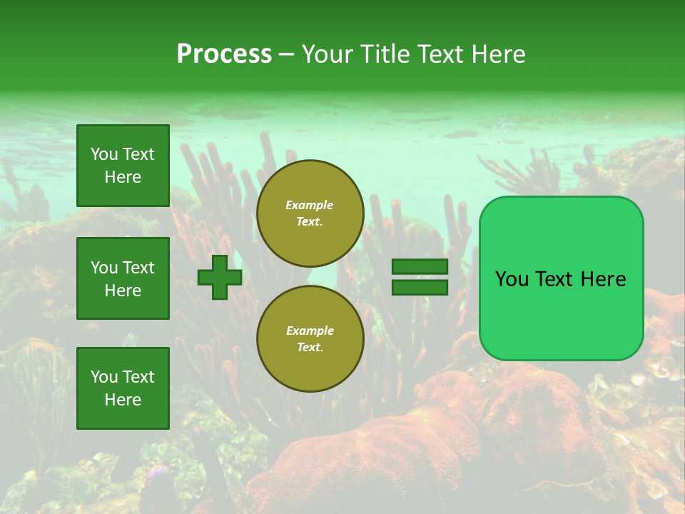Barrier Reef Caribbean Sea Underwater Scene PowerPoint Template