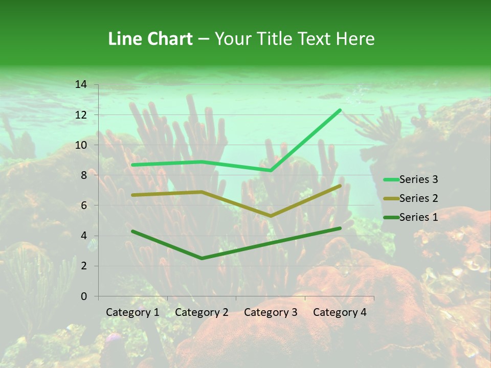 Barrier Reef Caribbean Sea Underwater Scene PowerPoint Template