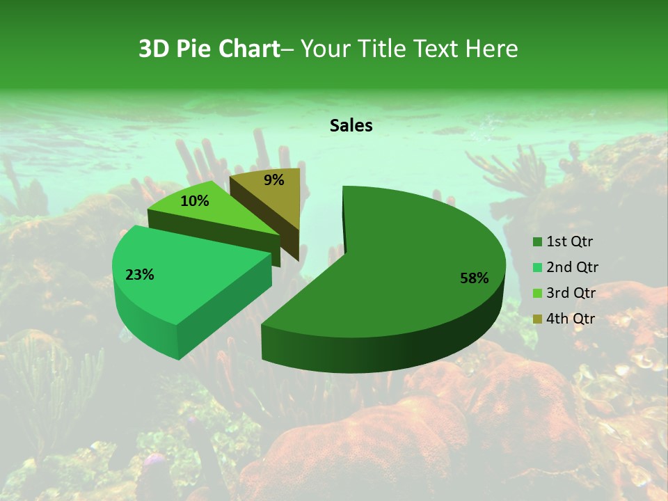Barrier Reef Caribbean Sea Underwater Scene PowerPoint Template