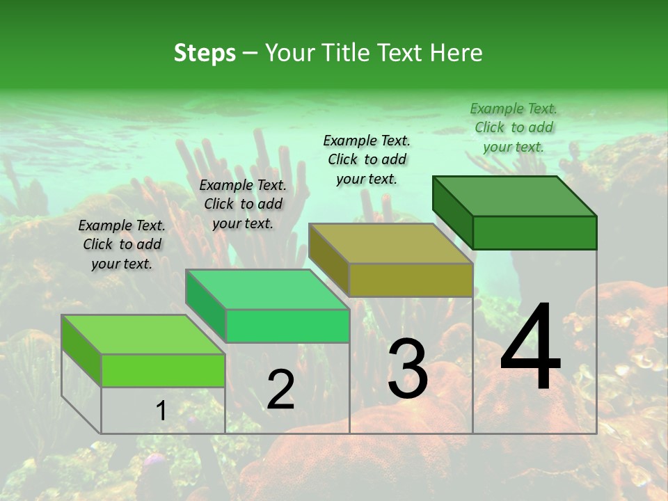 Barrier Reef Caribbean Sea Underwater Scene PowerPoint Template