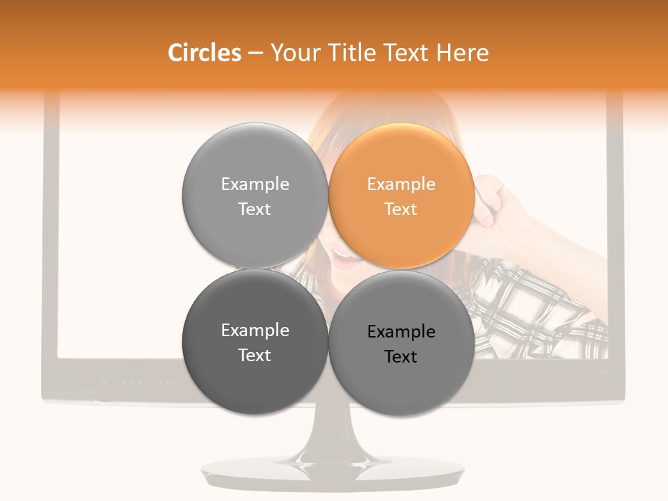 A Woman Looking Through A Magnifying Glass PowerPoint Template