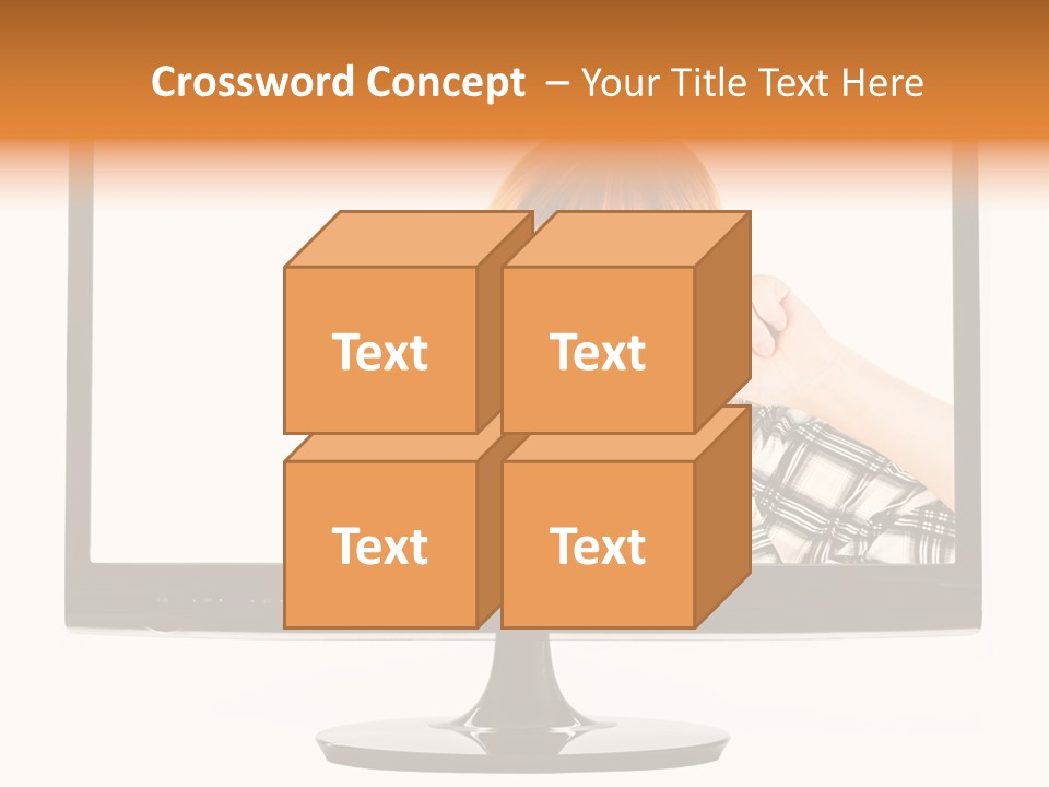 A Woman Looking Through A Magnifying Glass PowerPoint Template